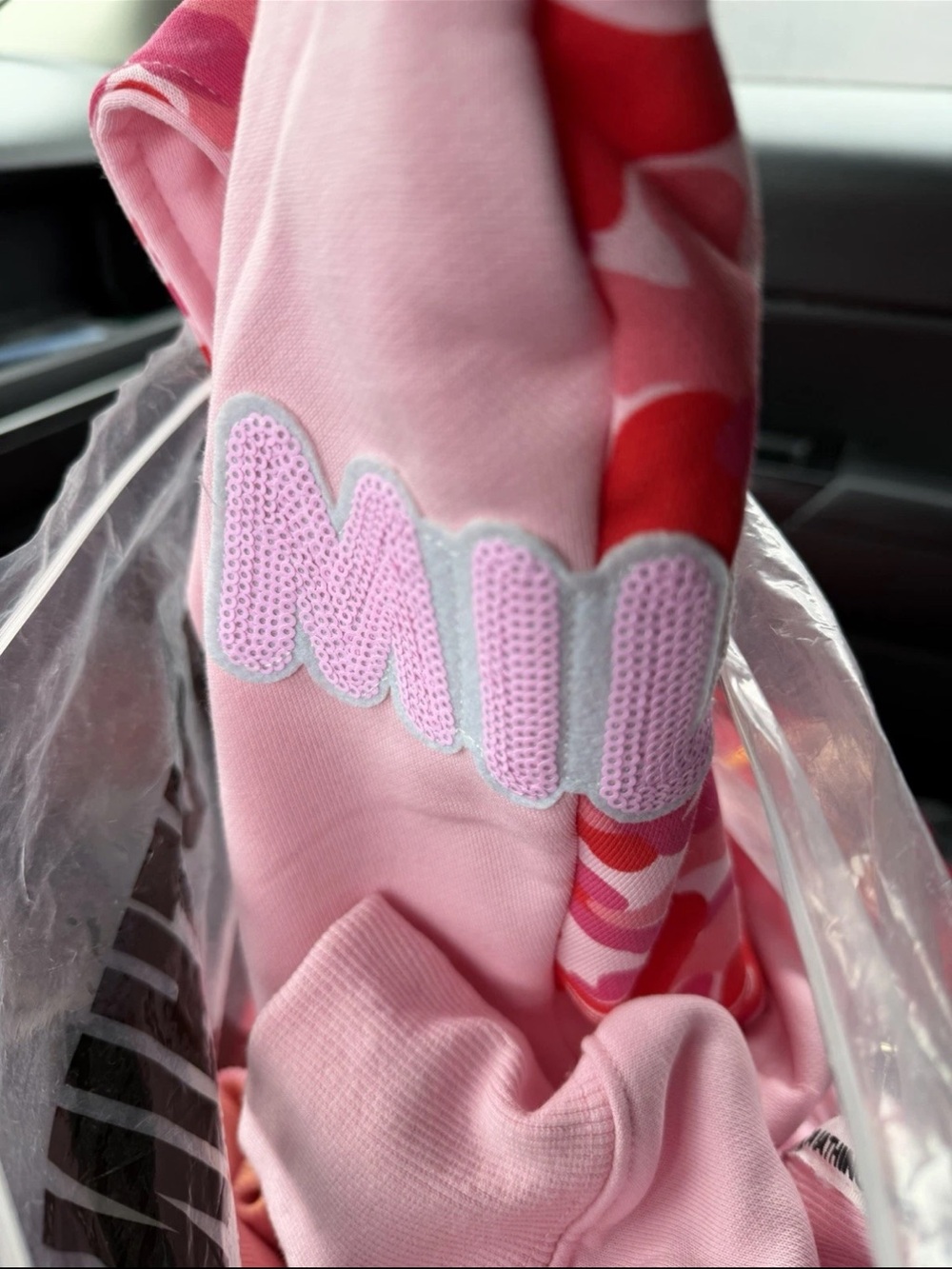 Bape Pink Milo Cam Logo Hoodie women’s size L zip up